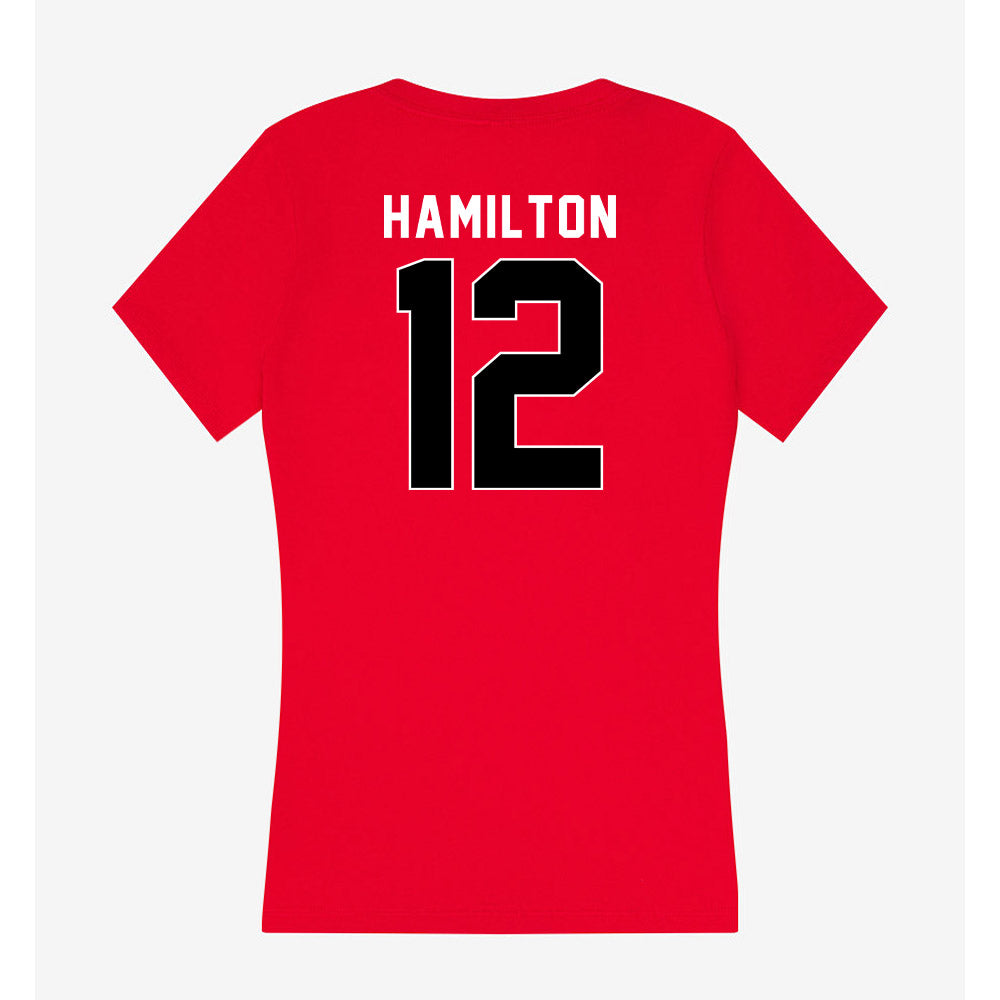 Houston - NCAA Women's Basketball : Kaelyn Hamilton - Women's V-Neck T-Shirt-1