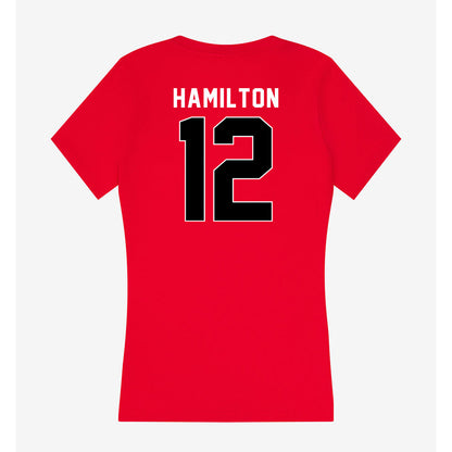 Houston - NCAA Women's Basketball : Kaelyn Hamilton - Women's V-Neck T-Shirt-1