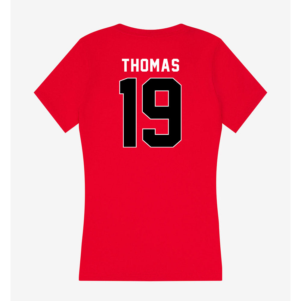 Houston - NCAA Football : Kaleb Thomas - Women's V-Neck T-Shirt-1