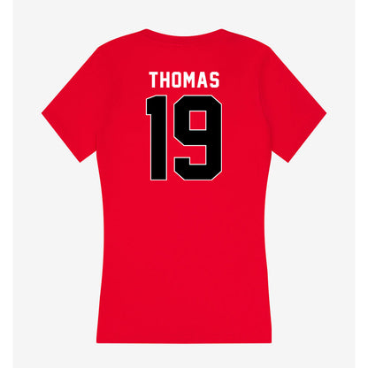 Houston - NCAA Football : Kaleb Thomas - Women's V-Neck T-Shirt-1