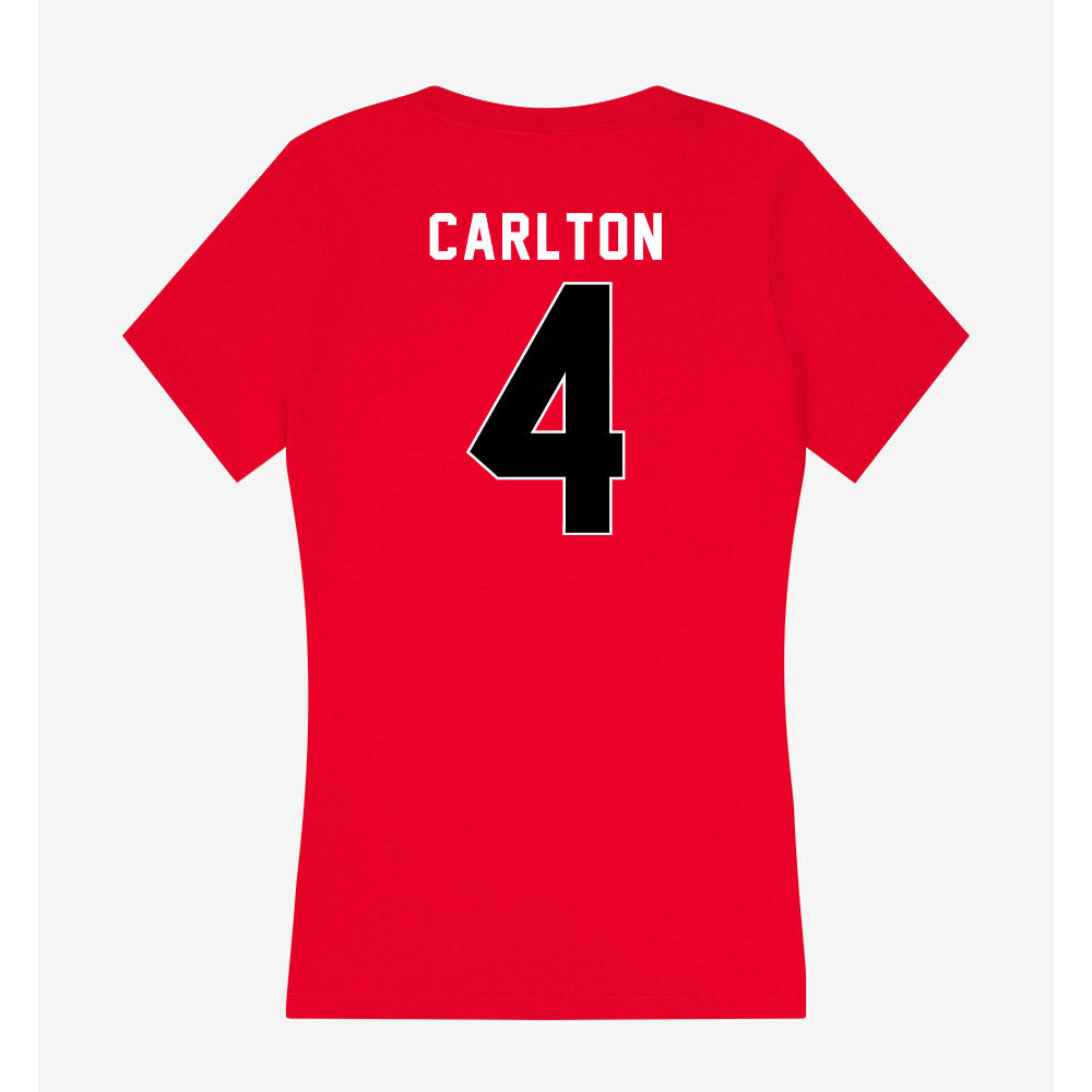 Houston - NCAA Women's Basketball : Madison Carlton - Women's V-Neck T-Shirt-1