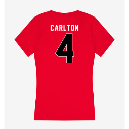 Houston - NCAA Women's Basketball : Madison Carlton - Women's V-Neck T-Shirt-1