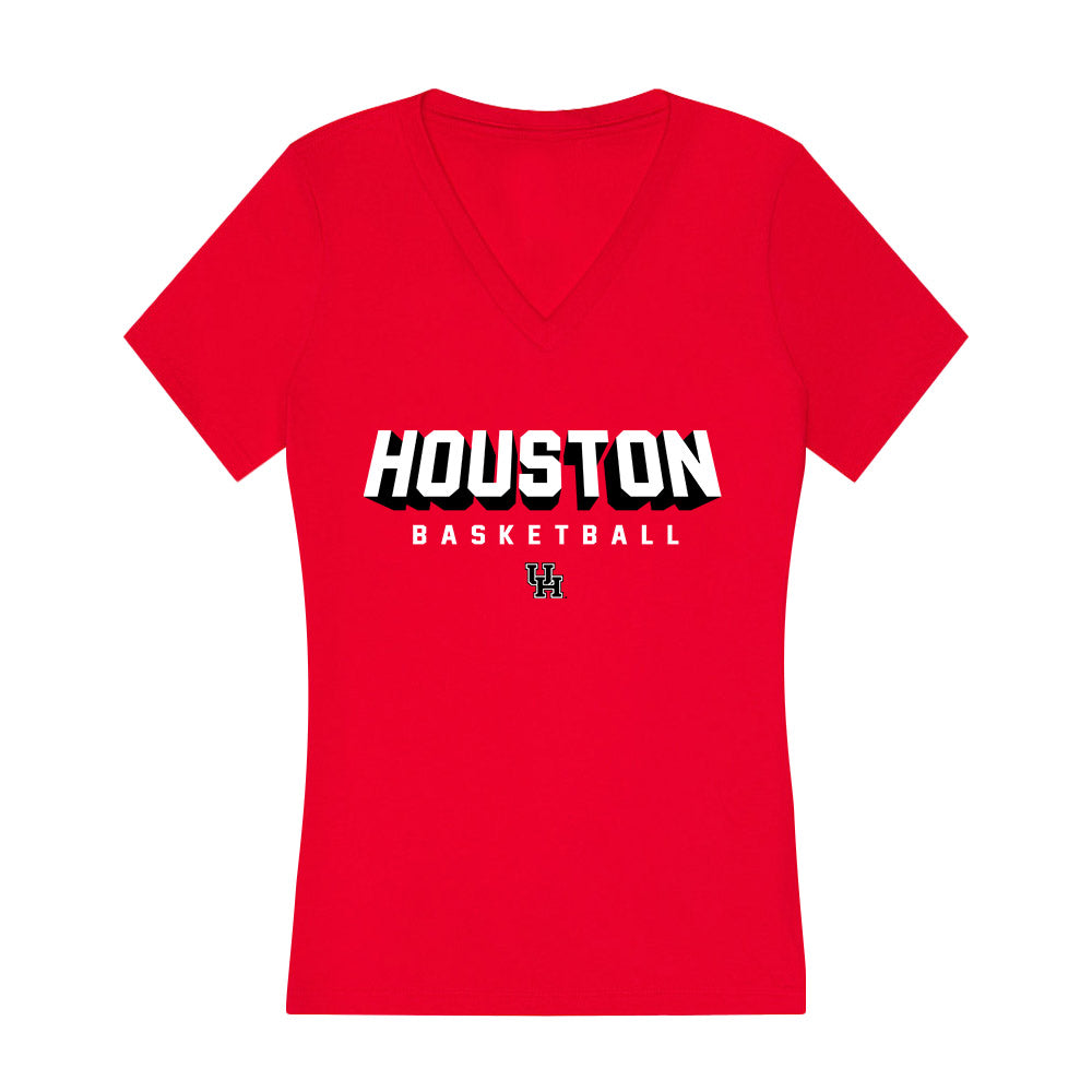 Houston - NCAA Women's Basketball : Justice Carlton - Women's V-Neck T-Shirt-0