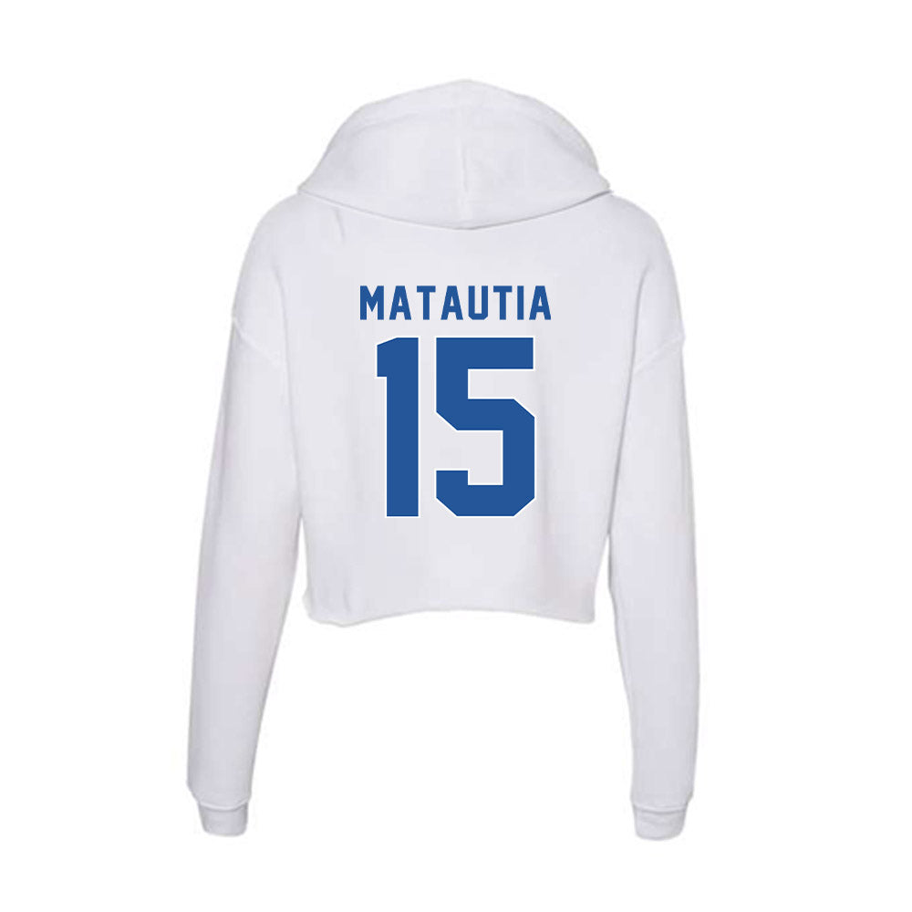 CSU Bakersfield - NCAA Beach Volleyball : Aensley Matautia - Women's Crop Fleece Hoodie-1