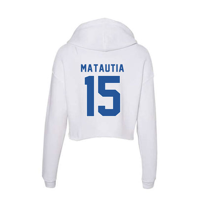 CSU Bakersfield - NCAA Beach Volleyball : Aensley Matautia - Women's Crop Fleece Hoodie-1