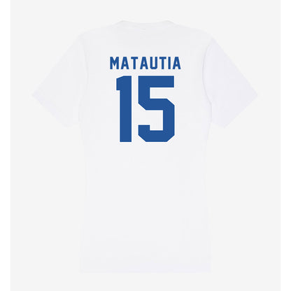 CSU Bakersfield - NCAA Beach Volleyball : Aensley Matautia - Women's V-Neck T-Shirt-1