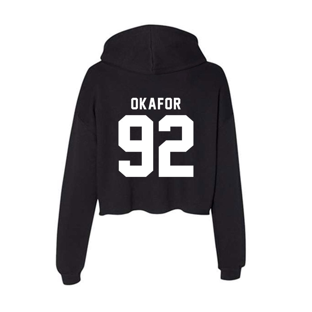 WSU - NCAA Football : Ike Okafor - Women's Crop Fleece Hoodie-1