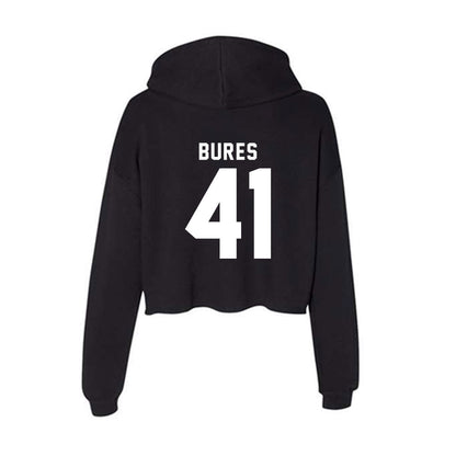 WSU - NCAA Football : Sean Bures - Women's Crop Fleece Hoodie-1