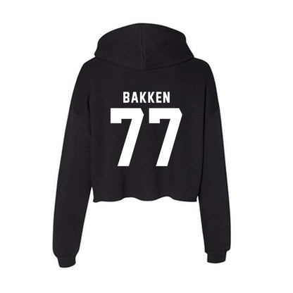 WSU - NCAA Football : Nick Bakken - Women's Crop Fleece Hoodie-1