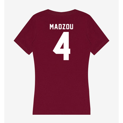 WSU - NCAA Men's Basketball : Brunel Madzou - Women's V-Neck T-Shirt-1