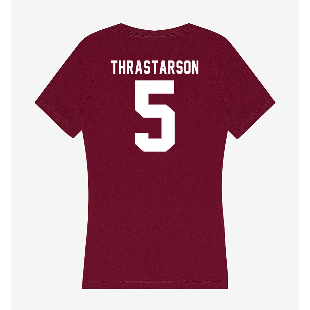 WSU - NCAA Men's Basketball : Tomas Thrastarson - Women's V-Neck T-Shirt-1