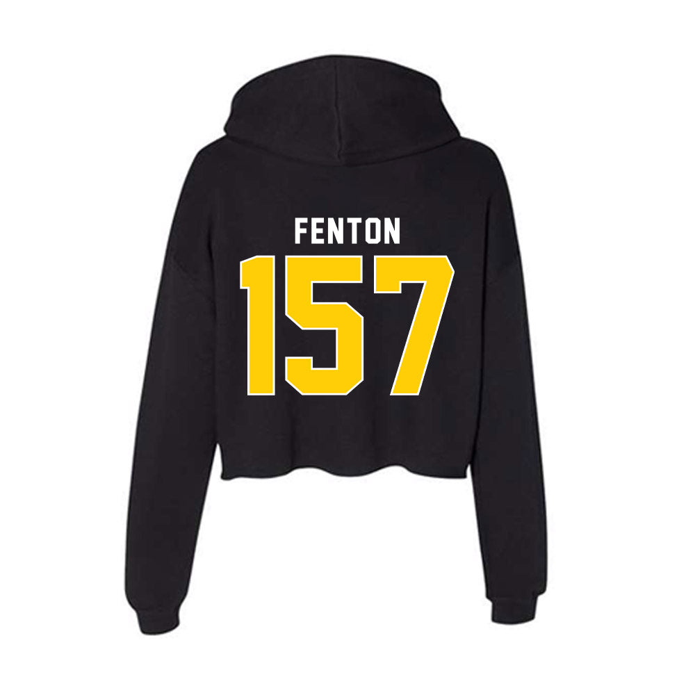 Iowa - NCAA Men's Wrestling : Isaiah Fenton - Women's Crop Fleece Hoodie-1