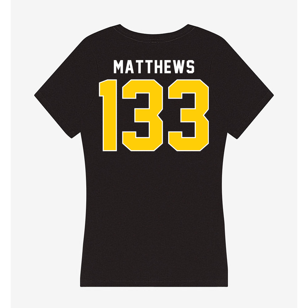 Iowa - NCAA Wrestling : Charles Matthews - Women's V-Neck T-Shirt-1