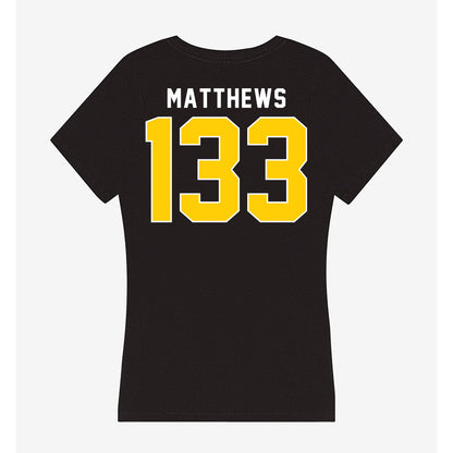 Iowa - NCAA Wrestling : Charles Matthews - Women's V-Neck T-Shirt-1