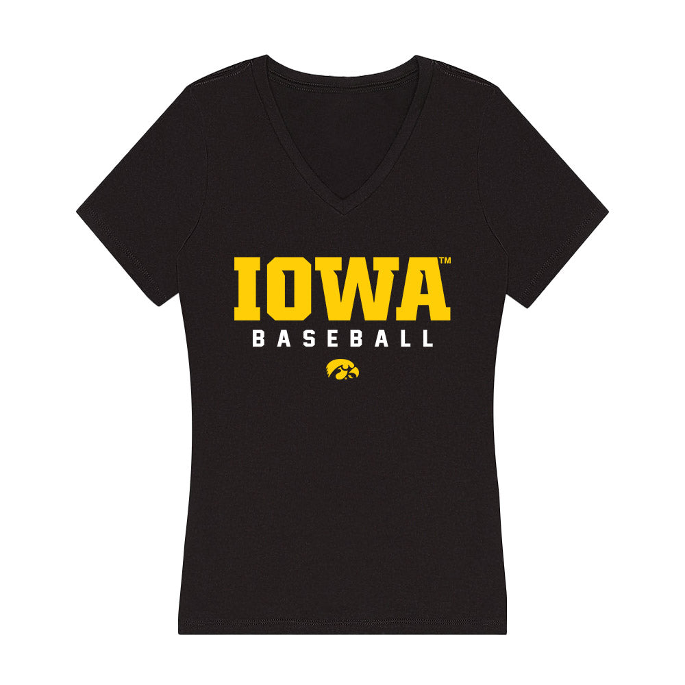 Iowa - NCAA Baseball : Tate Slagle - Women's V-Neck T-Shirt-0