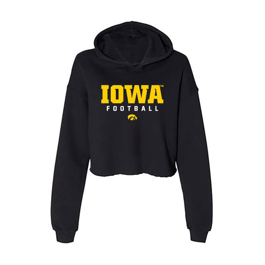 Iowa - NCAA Football : Kasen Thomas - Classic Shersey Women's Crop Fleece Hooded Sweatshirt-0