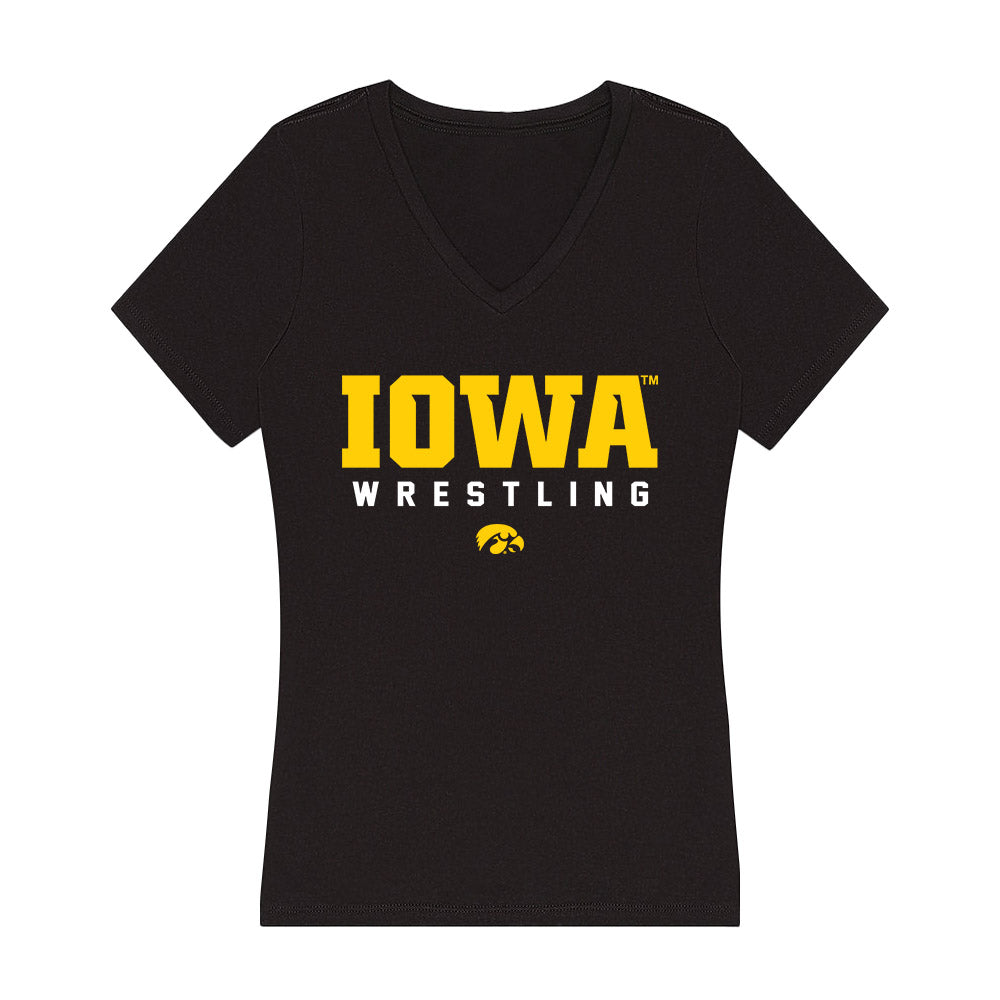 Iowa - NCAA Wrestling : Keyan Hernandez - Women's V-Neck T-Shirt-0