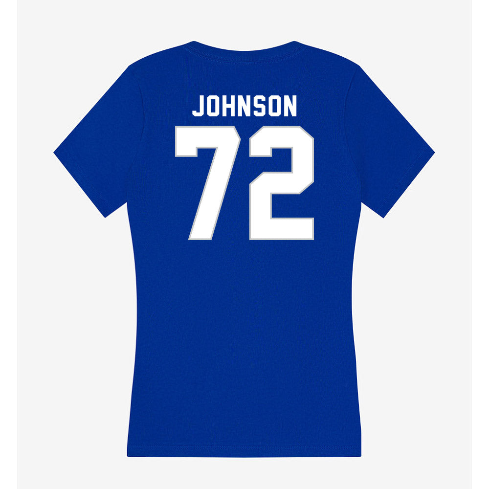 Kentucky - NCAA Football : Hayes Johnson - Women's V-Neck T-Shirt-1