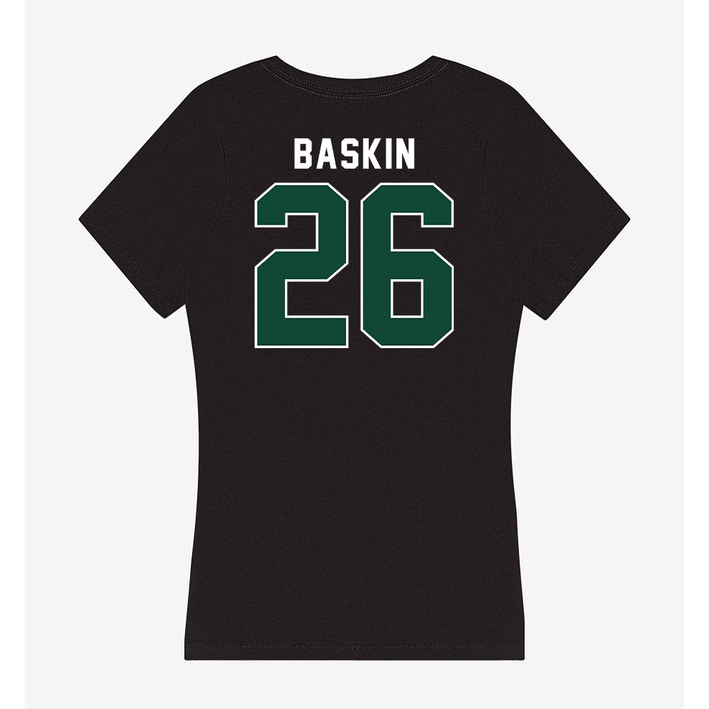 Miami - NCAA Women's Volleyball : Simone Baskin - Women's V-Neck T-Shirt-1