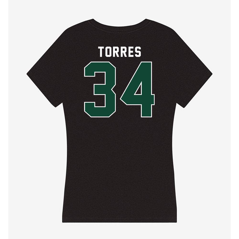 Miami - NCAA Baseball : Michael Torres - Women's V-Neck T-Shirt-1