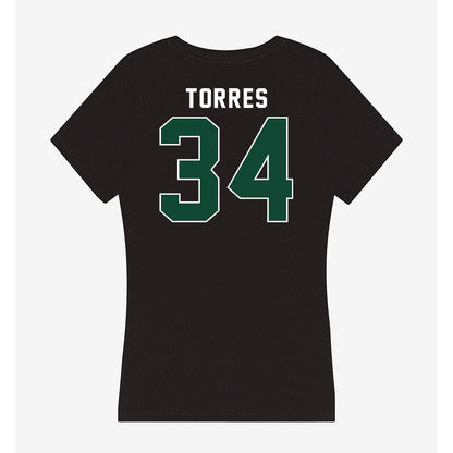Miami - NCAA Baseball : Michael Torres - Women's V-Neck T-Shirt-1