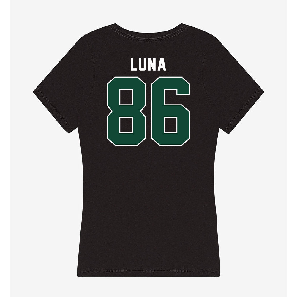 Miami - NCAA Football : Kolby Luna - Women's V-Neck T-Shirt-1