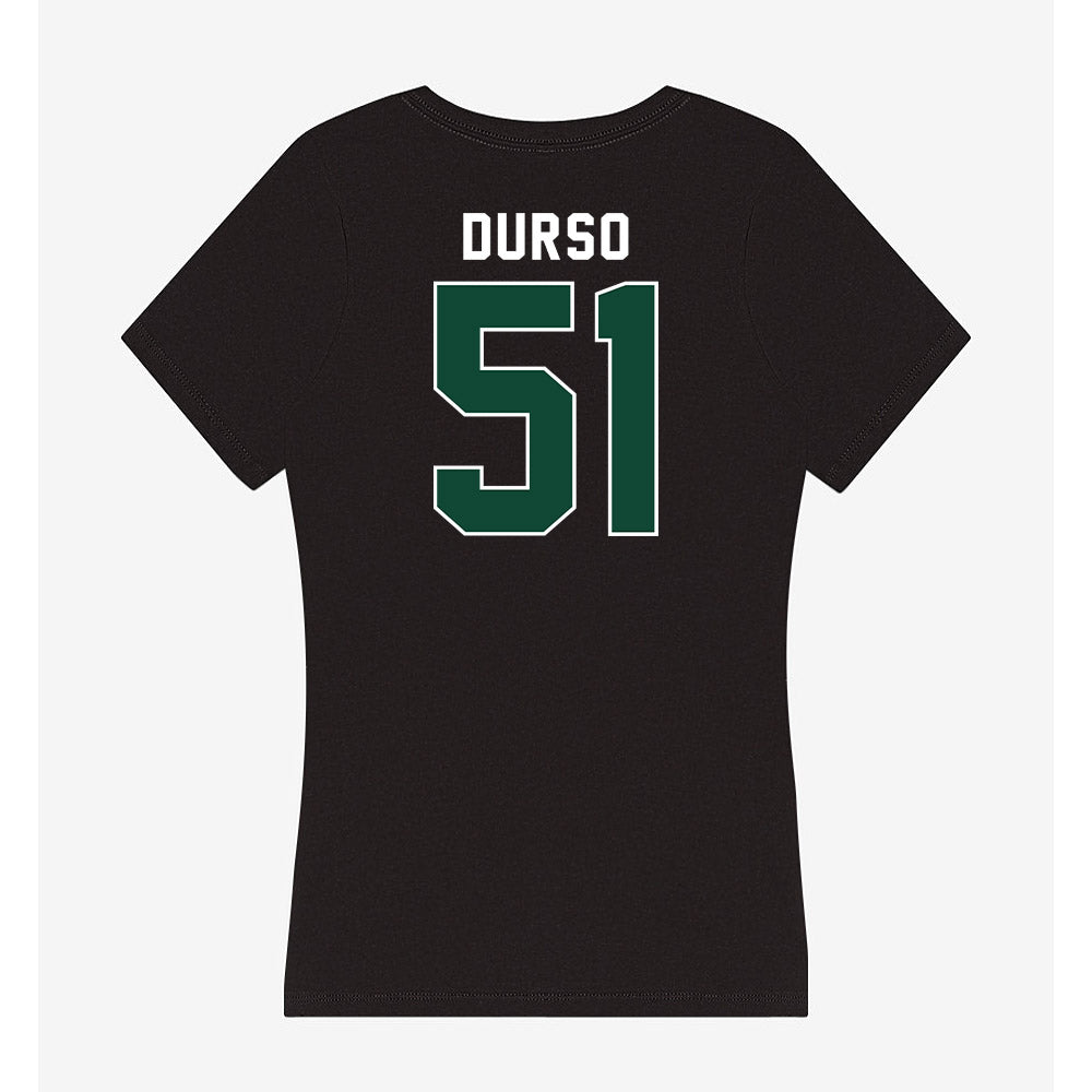 Miami - NCAA Baseball : Jack Durso - Women's V-Neck T-Shirt-1