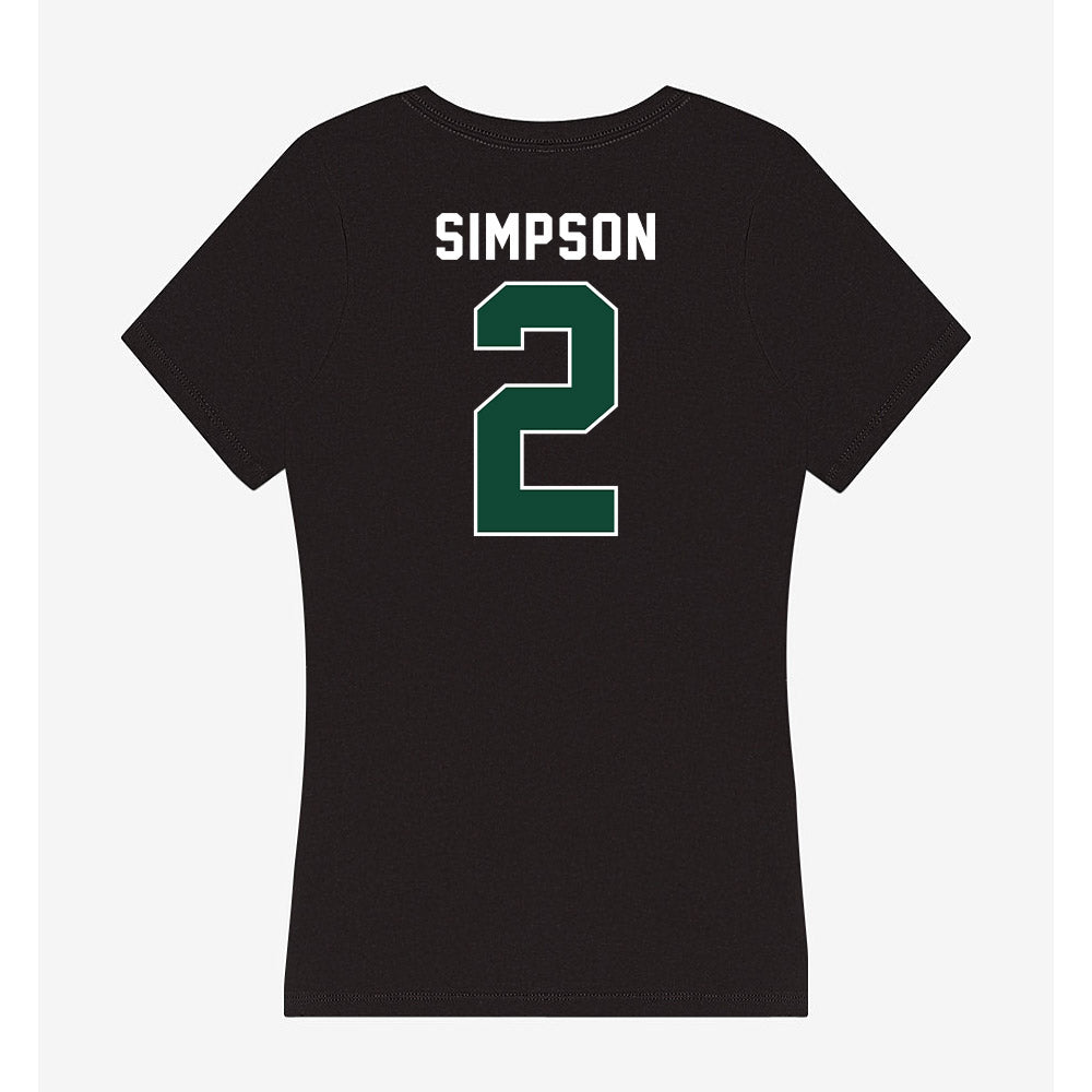 Miami - NCAA Women's Soccer : Emilie Simpson - Women's V-Neck T-Shirt-1