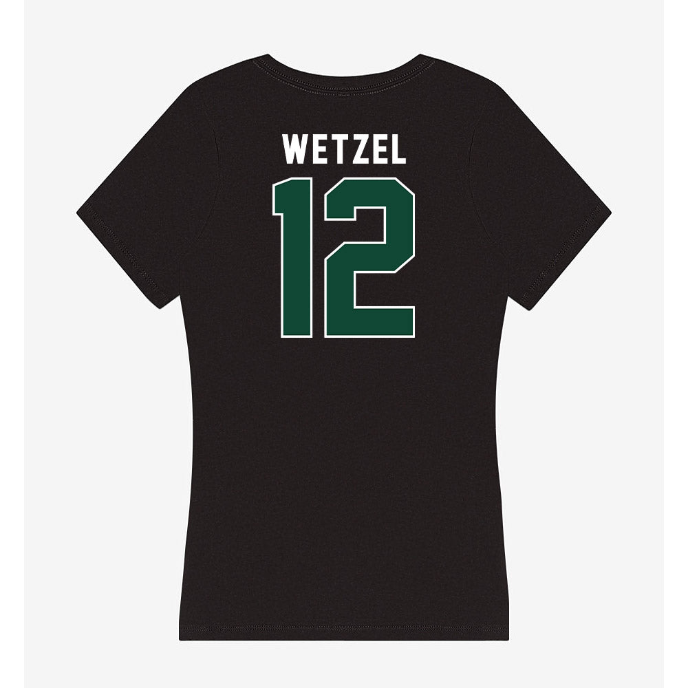 Miami - NCAA Women's Basketball : Natalie Wetzel - Women's V-Neck T-Shirt-1