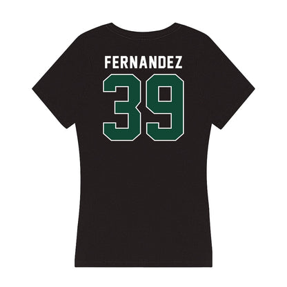 Miami - NCAA Baseball : Michael Fernandez - Women's V-Neck T-Shirt-1