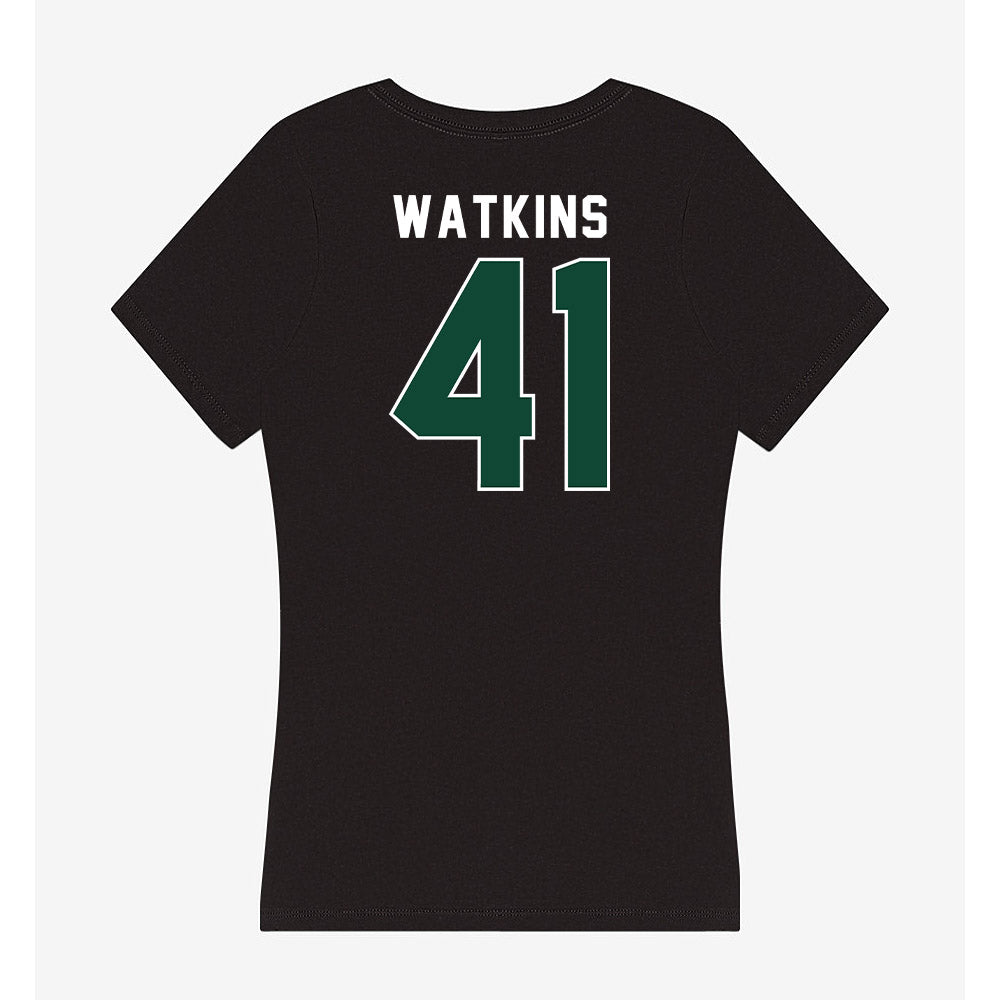 Miami - NCAA Baseball : Jailen Watkins - Women's V-Neck T-Shirt-1