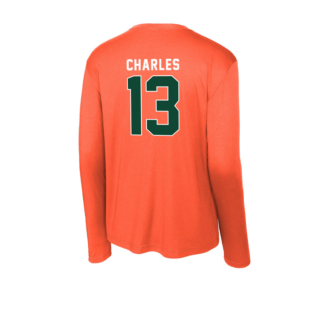 Miami - NCAA Football : Asharri Charles - Activewear Long Sleeve T-Shirt-1