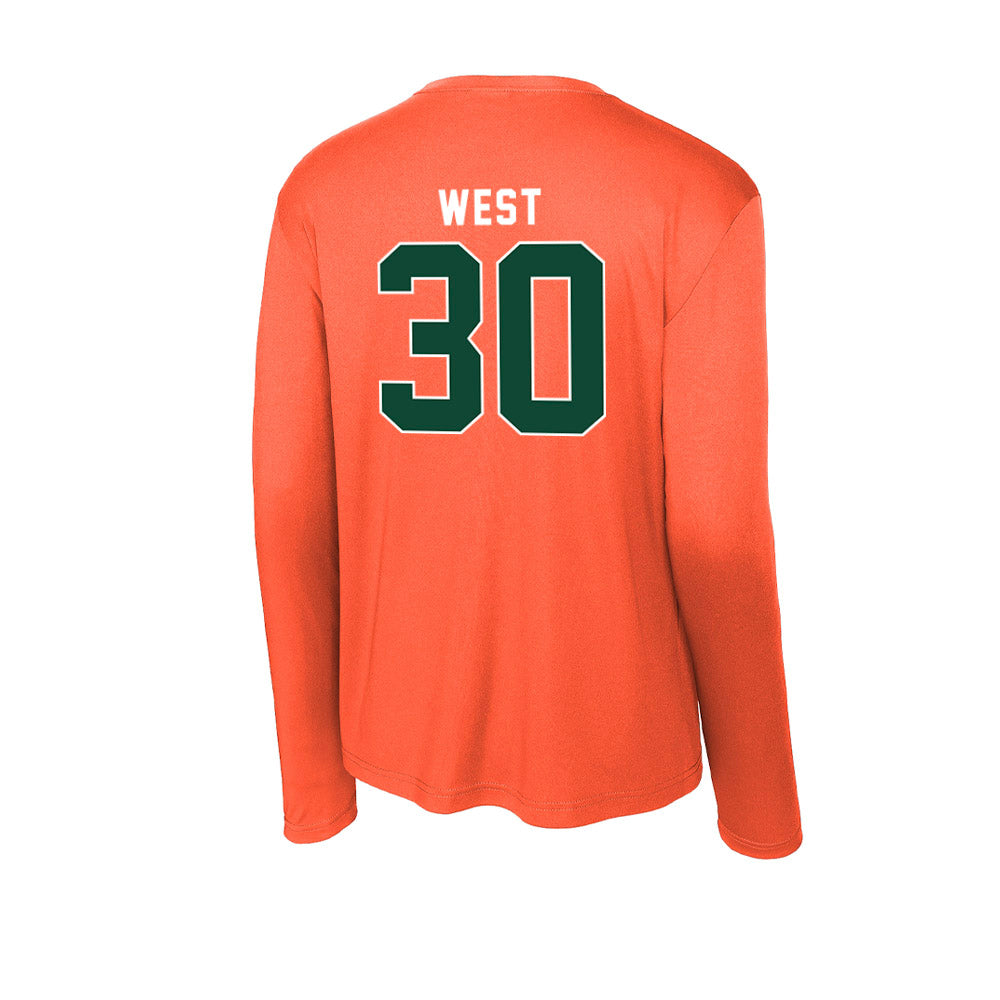 Miami - NCAA Baseball : Brylan West - Activewear Long Sleeve T-Shirt-1