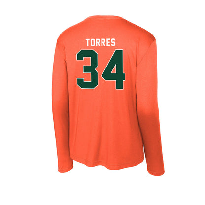 Miami - NCAA Baseball : Michael Torres - Activewear Long Sleeve T-Shirt-1