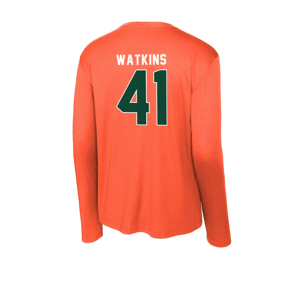 Miami - NCAA Baseball : Jailen Watkins - Activewear Long Sleeve T-Shirt-1