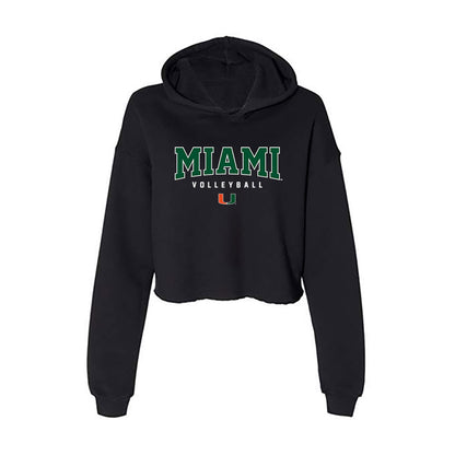 Miami - NCAA Women's Volleyball : Simone Baskin - Women's Crop Fleece Hoodie-0