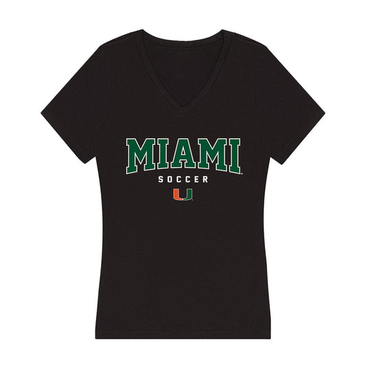 Miami - NCAA Women's Soccer : Zoie Fontenot - Women's V-Neck T-Shirt-0
