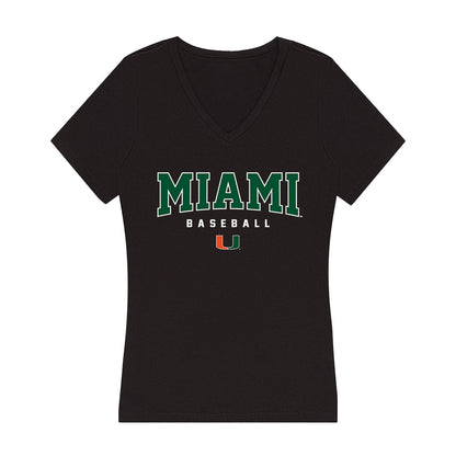 Miami - NCAA Baseball : Dylan Dubovik - Women's V-Neck T-Shirt-0
