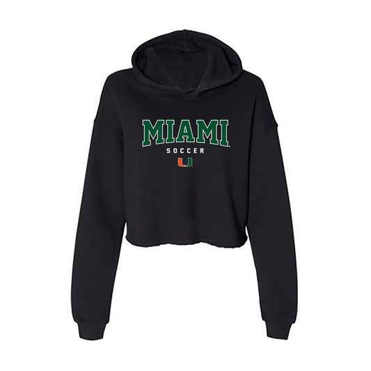 Miami - NCAA Women's Soccer : Zoie Fontenot - Women's Crop Fleece Hooded Sweatshirt-0