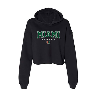 Miami - NCAA Baseball : Bennett Gary - Women's Crop Fleece Hoodie-0
