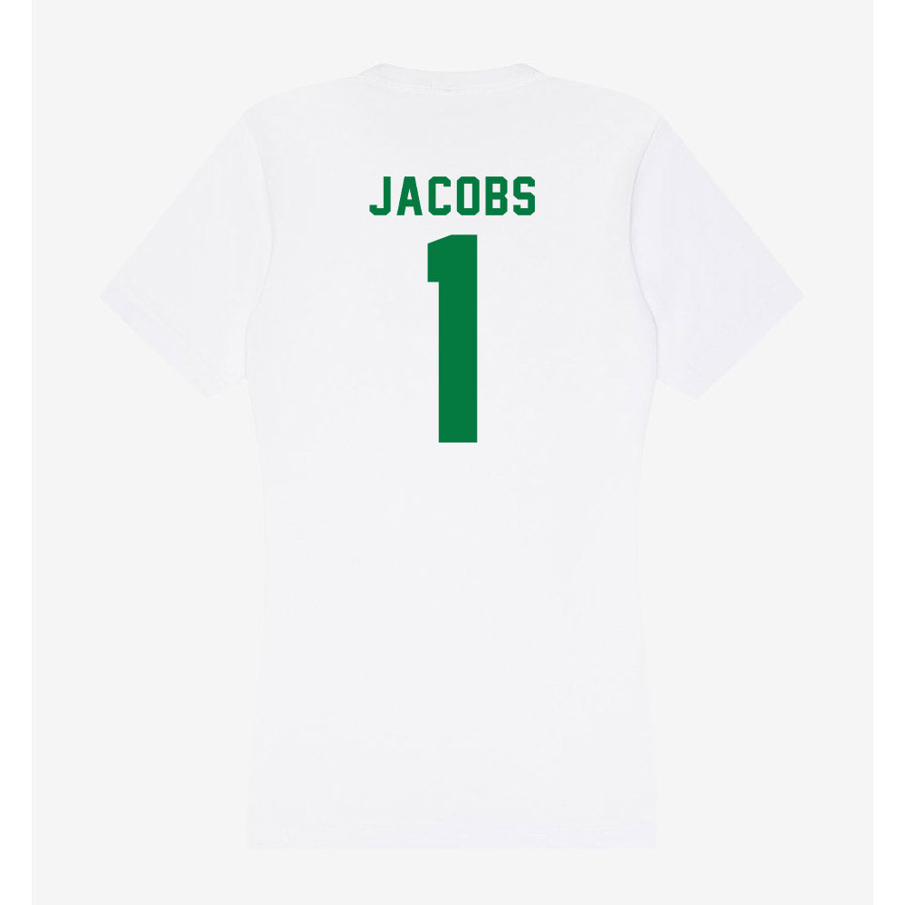 Oregon - NCAA Women's Basketball : Mia Jacobs - Women's V-Neck T-Shirt-1