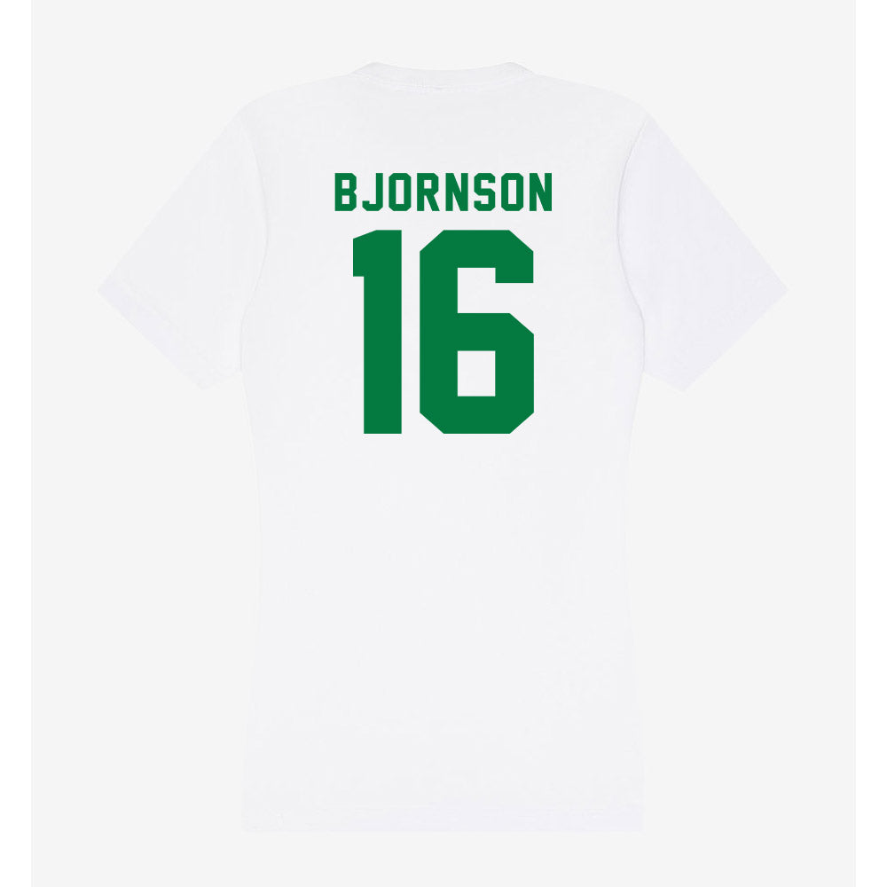 Oregon - NCAA Beach Volleyball : Hanna Bjornson - Women's V-Neck T-Shirt-1