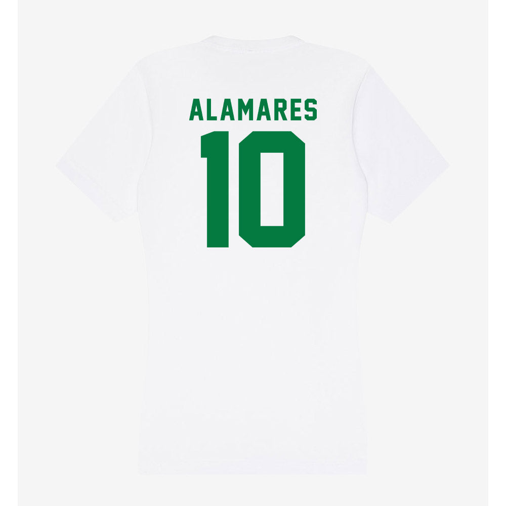 Oregon - NCAA Women's Soccer : Miya Alamares - Women's V-Neck T-Shirt-1