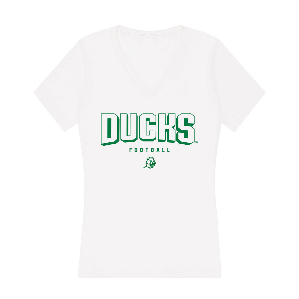 Oregon - NCAA Football : Azel Banag - Women's V-Neck T-Shirt-0