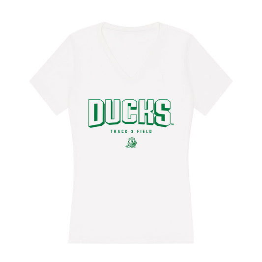 Oregon - NCAA Men's Track & Field : Titouan Bizet - Women's V-Neck T-Shirt-0
