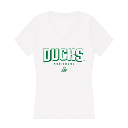 Oregon - NCAA Men's Cross Country : Jayden Warner - Women's V-Neck T-Shirt-0