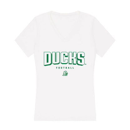 Oregon - NCAA Football : Aaron Flowers - Women's V-Neck T-Shirt-0