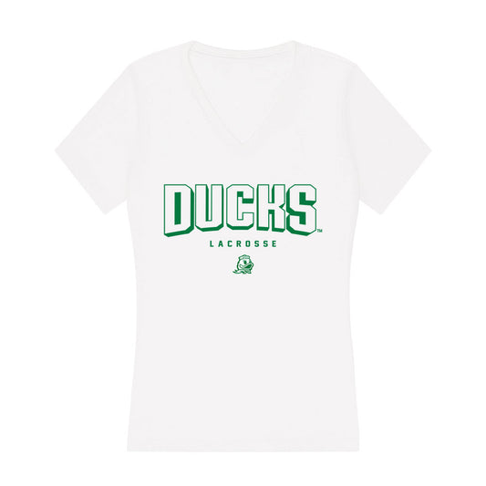 Oregon - NCAA Women's Lacrosse : Rachel Pallo - Women's V-Neck T-Shirt-0
