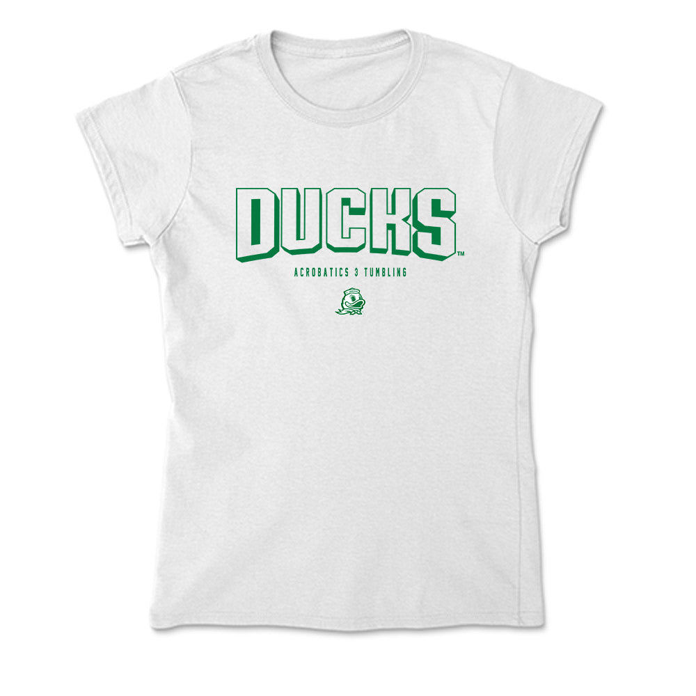 Oregon - NCAA Acrobatics & Tumbling : Lyric Davis - Soft Style Women’s T-Shirt-0