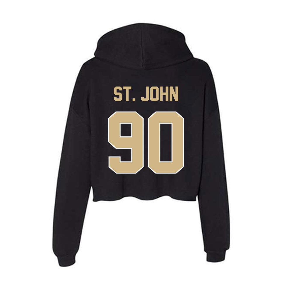 Purdue - NCAA Football : Elijah St. John - Women's Crop Fleece Hoodie-1